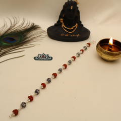 Original Silver & Authentic Rudraksha – Swastik Beads Bracelet || [925 Original Silver]