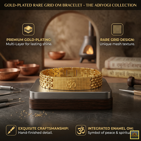 Gold-Plated Rare Grid Om Bracelet + Mysterious🎁Gift