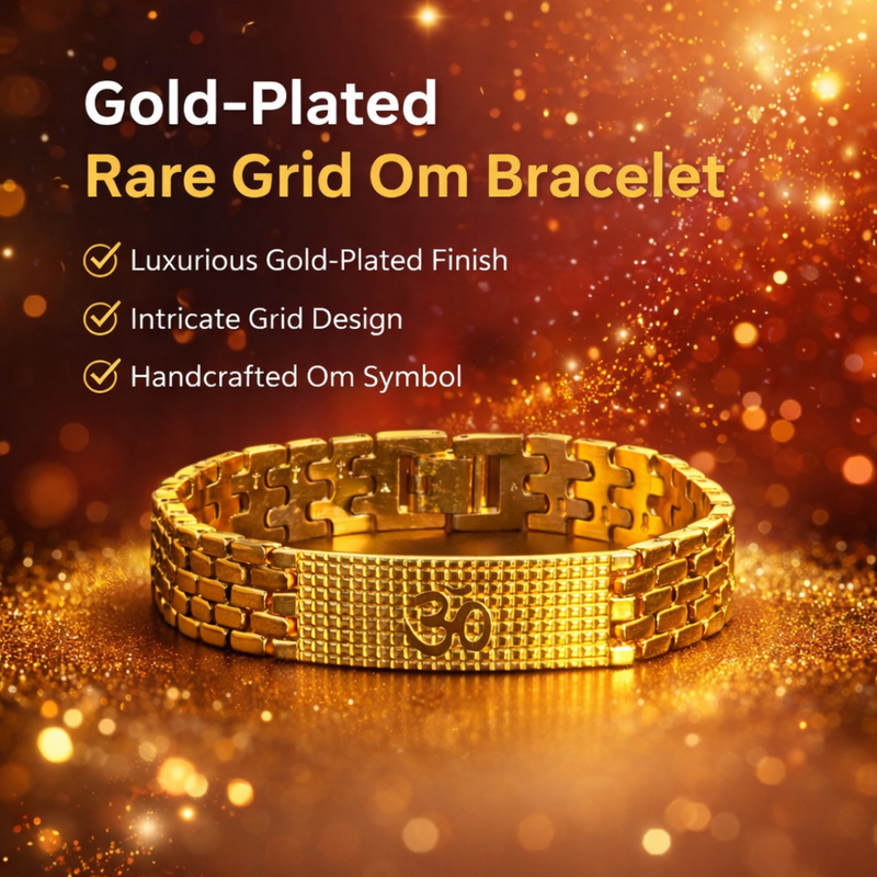 Gold-Plated Rare Grid Om Bracelet + Mysterious🎁Gift