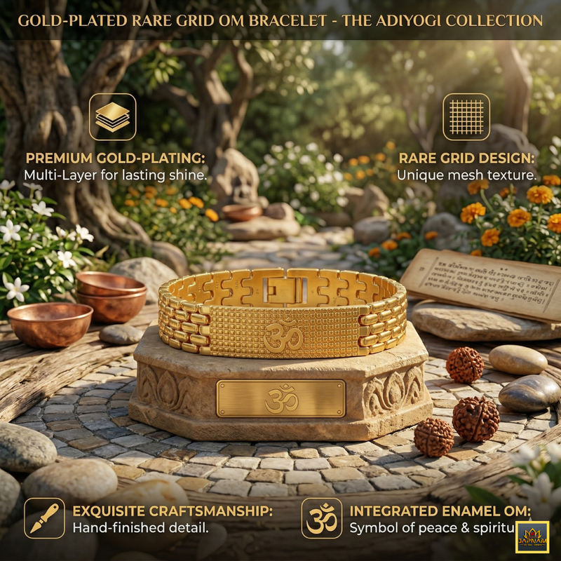 Gold-Plated Rare Grid Om Bracelet + Mysterious🎁Gift