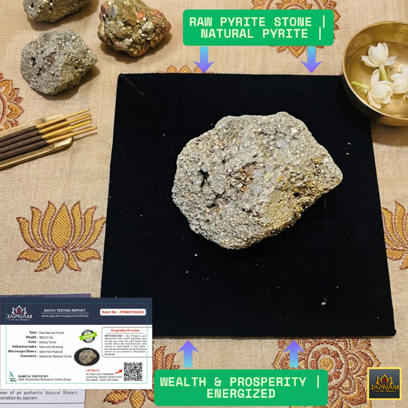 💎 Raw Natural Pyrite Stone (Original & Authentic - 70–100 GM) Cluster + 🎁 Mysterious Gift