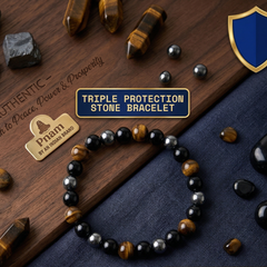 Triple Protection Stone Bracelet – A Powerful Talisman for Mind, Body & Soul Protection ✨🛡️