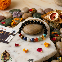 🌟 Super 9 Chakra Bracelet + 🪙 Gift (Laxmi Ji Silver-Plated Coin)