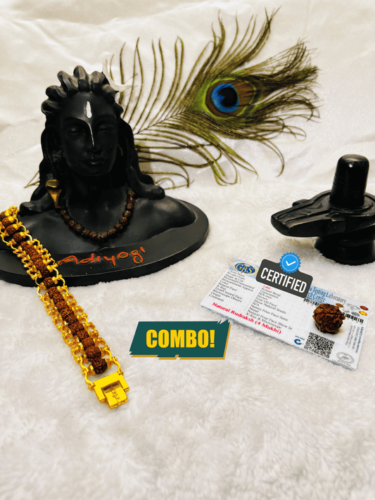 4 Mukhi Rudraksha With Lab Certified - Original + Free (Modern 5 Mukhi Rudraksha Bracelet) + Mysterious🎁Gift