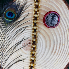 ✨ Golden Harmony Rudraksha Bracelet (5 Mukhi) 📿 (Lab Tested) + 🎁 Free Laxmi Silver Plated Coin!
