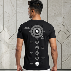 🕉️ Divine OM 7 Chakra Cotton Premium T-Shirt & 📿Metal Dhan Yog Bracelet