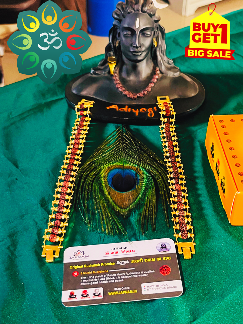 🪔 𝐃𝐢𝐰𝐚𝐥𝐢 𝐒𝐩𝐞𝐜𝐢𝐚𝐥 : Original Natural Rudraksha Bracelet (5 Mukhi) -Buy 1 Get 1 Free! (Lab Tested) + 𝐅𝐫𝐞𝐞 🎁 Laxmi Ganesha Silver Plated Coin