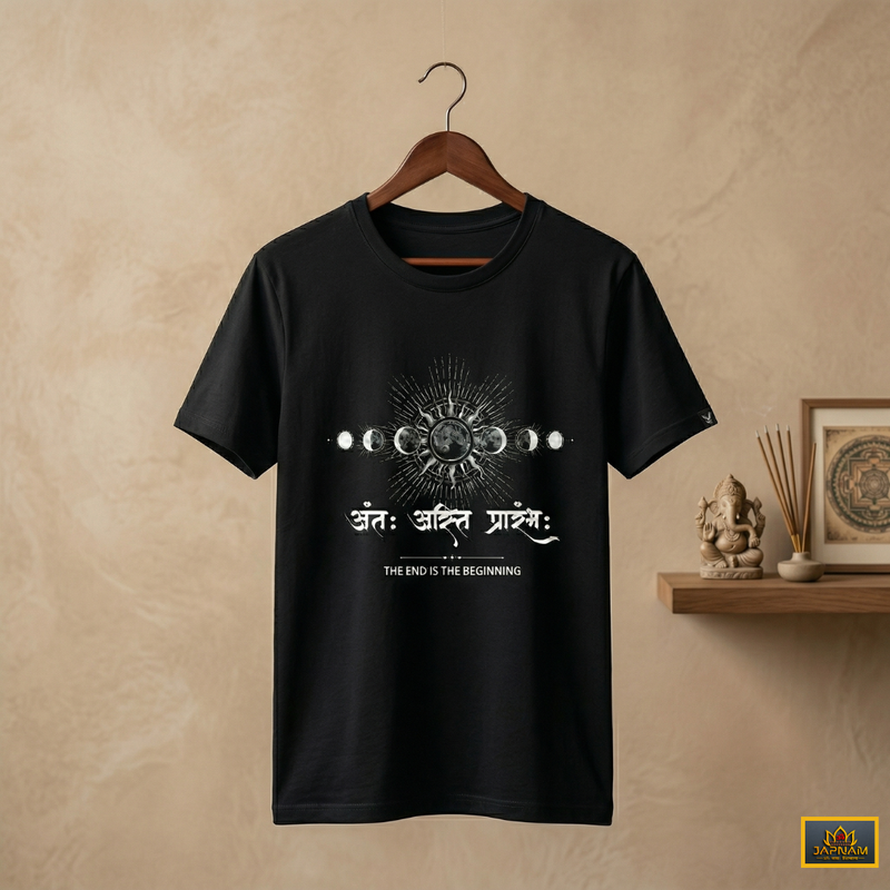 ♾️Antah Anant Prarambh – The End is the Beginning ☸️ (T-Shirt ) & 📿Metal Dhan Yog Bracelet