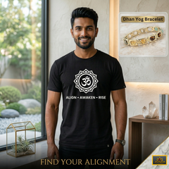 ♾️Antah Anant Prarambh – The End is the Beginning ☸️ (T-Shirt ) & 📿Metal Dhan Yog Bracelet
