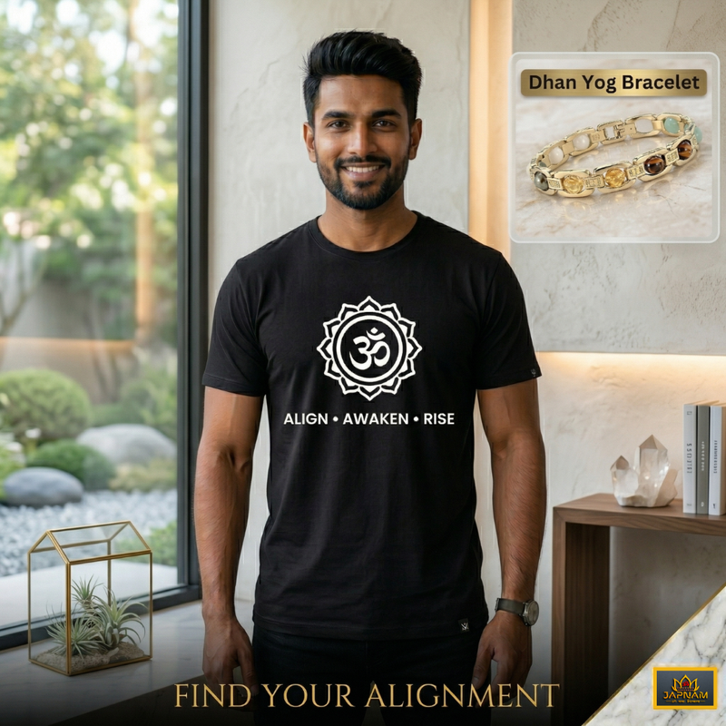 ♾️Antah Anant Prarambh – The End is the Beginning ☸️ (T-Shirt ) & 📿Metal Dhan Yog Bracelet