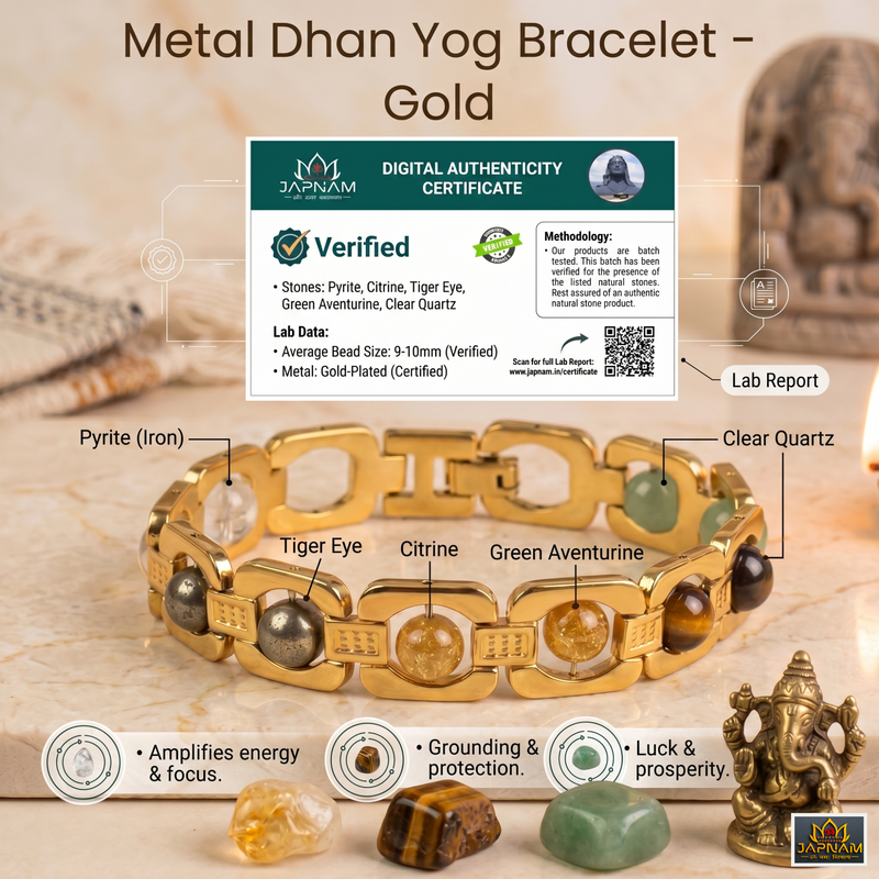 Metal Golden Dhan Yog Bracelet (Lab certified)