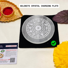 ✨ Selenite Crystal Charging Plate with Zodiac Sign + 🎁 Mysterious Gift