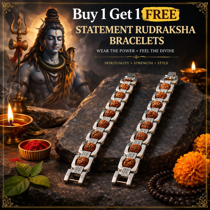 Buy 1 Get 1 FREE – Statement Rudraksha Bracelets