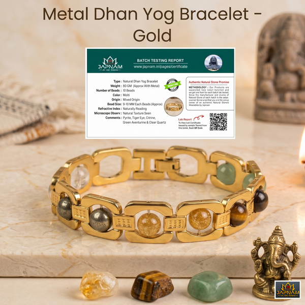 Metal Golden Dhan Yog Bracelet (Lab certified)