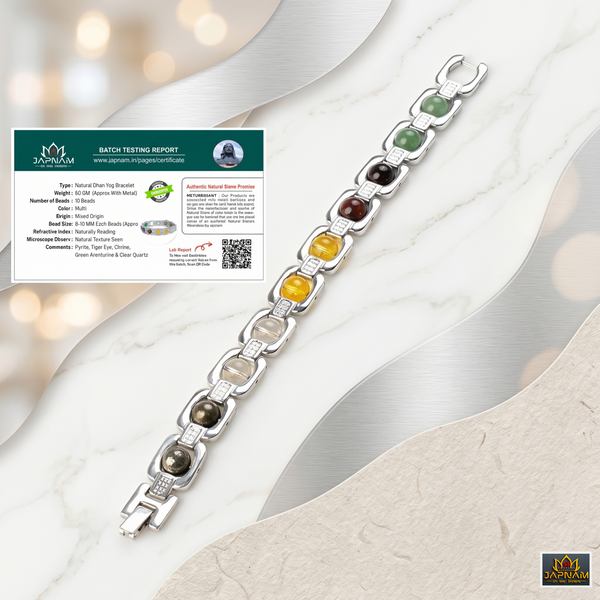 Metal Silver Dhan Yog Bracelet (Lab certified)