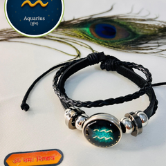 🪐Zodiac Leather Bracelet – Personalised Style & Celestial Energy🌌