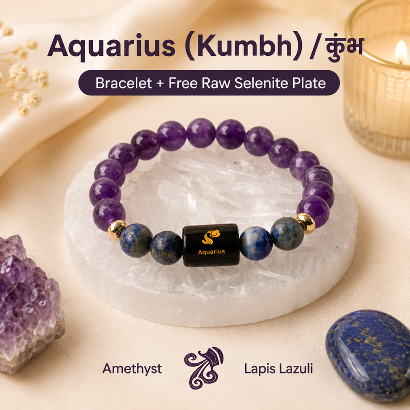 ♈ Zodiac Sign Bracelet – All 12 Signs | ✨ Energized Gemstone Bracelet (Authentic & Lab certified)
