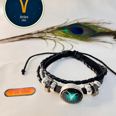 🪐Zodiac Leather Bracelet – Personalised Style & Celestial Energy🌌