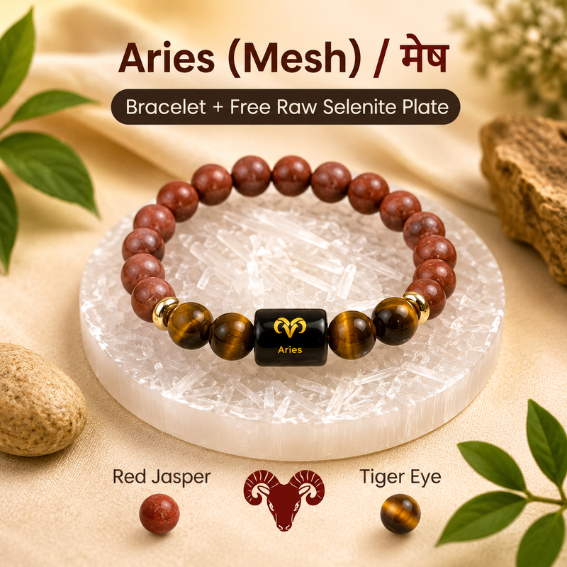 ♈ Zodiac Sign Bracelet – All 12 Signs | ✨ Energized Gemstone Bracelet (Authentic & Lab certified)