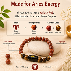 ♈ Zodiac Sign Bracelet – All 12 Signs | ✨ Energized Gemstone Bracelet (Authentic & Lab certified)