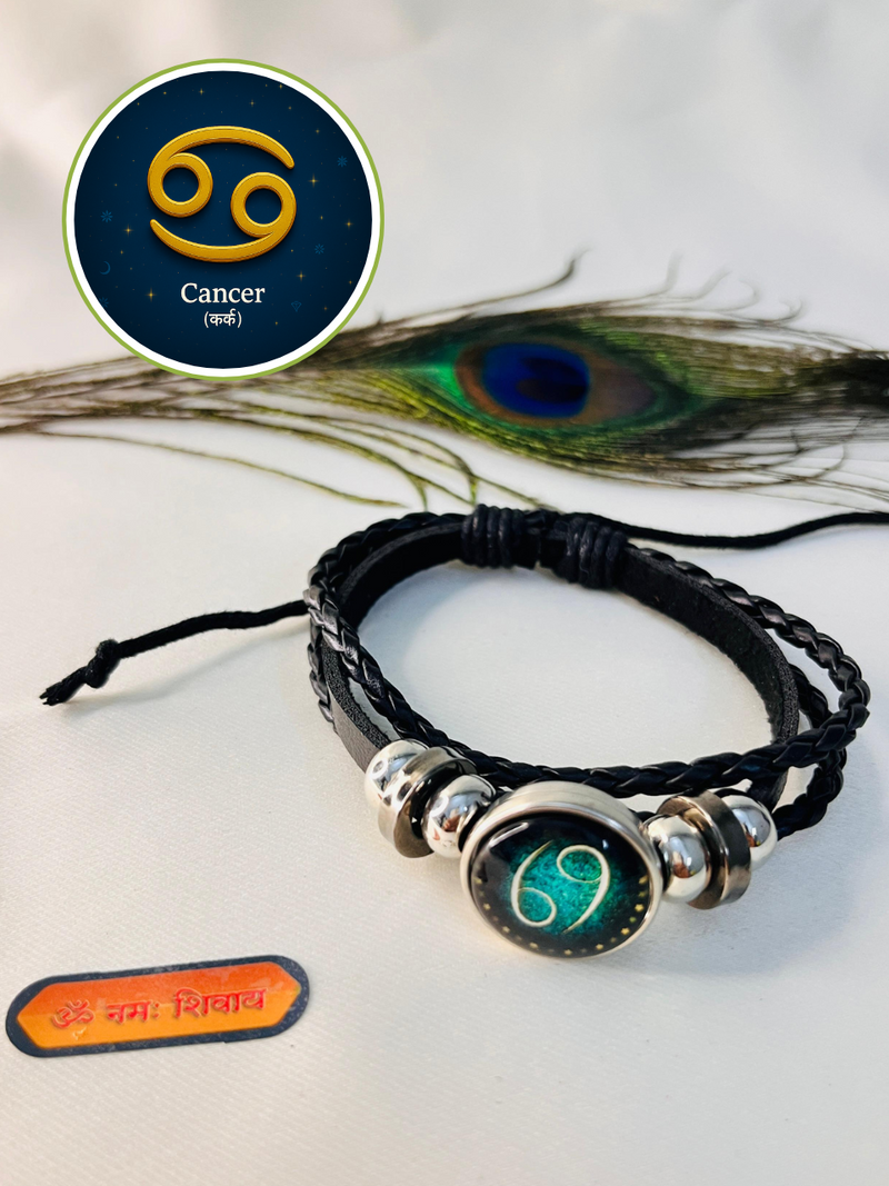 🪐Zodiac Leather Bracelet – Personalised Style & Celestial Energy🌌