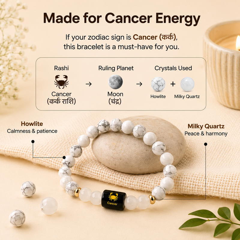 ♈ Zodiac Sign Bracelet – All 12 Signs | ✨ Energized Gemstone Bracelet (Authentic & Lab certified)
