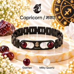 ♈ Metal Zodiac Rashi Bracelet – All 12 Signs ✨ Energized Natural Stone Bracelet