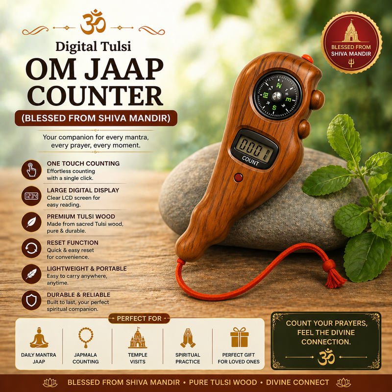 🕉️ Digital Tulsi OM Jaap Counter (Blessed From Shiva Mandir)