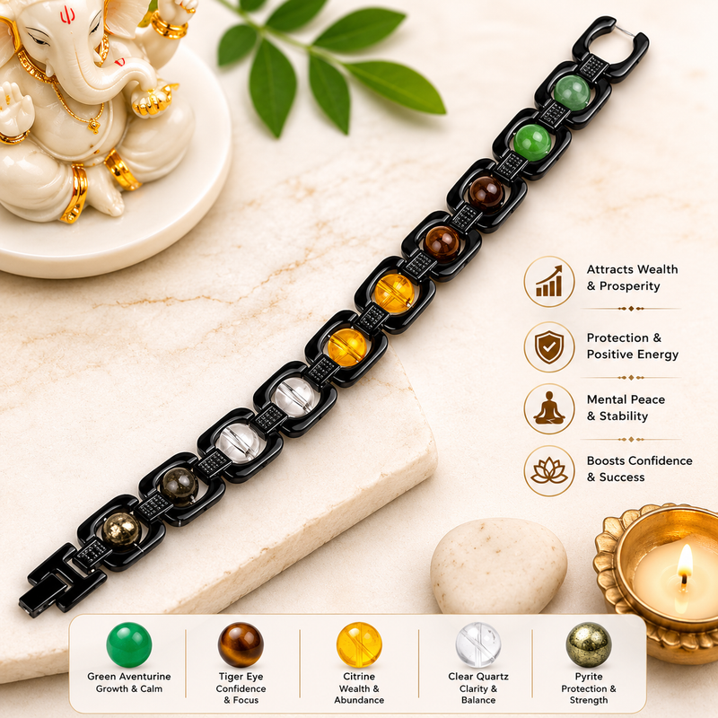Siddh Metal Dhan Yog Bracelet (Lab Certified) – Black