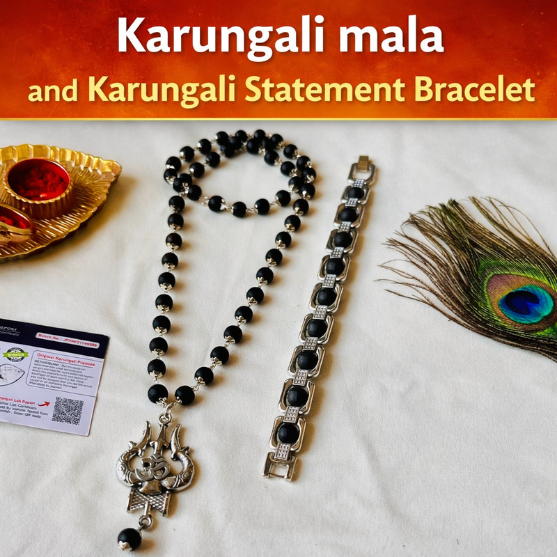 Karungali mala & Karungali statement Bracelet (Lab certified)