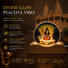 🕉️ 3D Lord Shiva Creative LED Lamp with Wooden Base