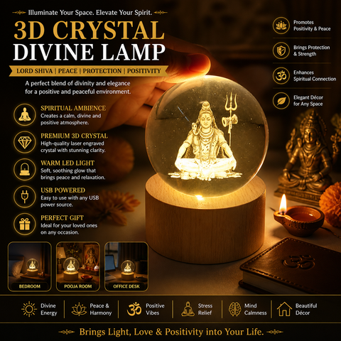 🕉️ 3D Meditation Shiva Crystal Lamp