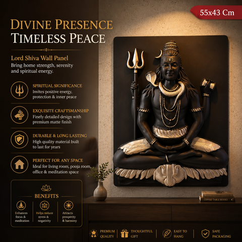 🕉️ Lord Shiva Meditating 3D Wall Art Frame 🖼️