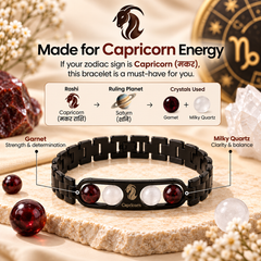 ♈ Metal Zodiac Rashi Bracelet – All 12 Signs ✨ Energized Natural Stone Bracelet