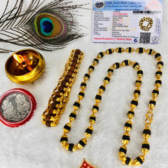 Classic Rudraksha Mala + Designer Bracelet (5 mukhi) Combo
