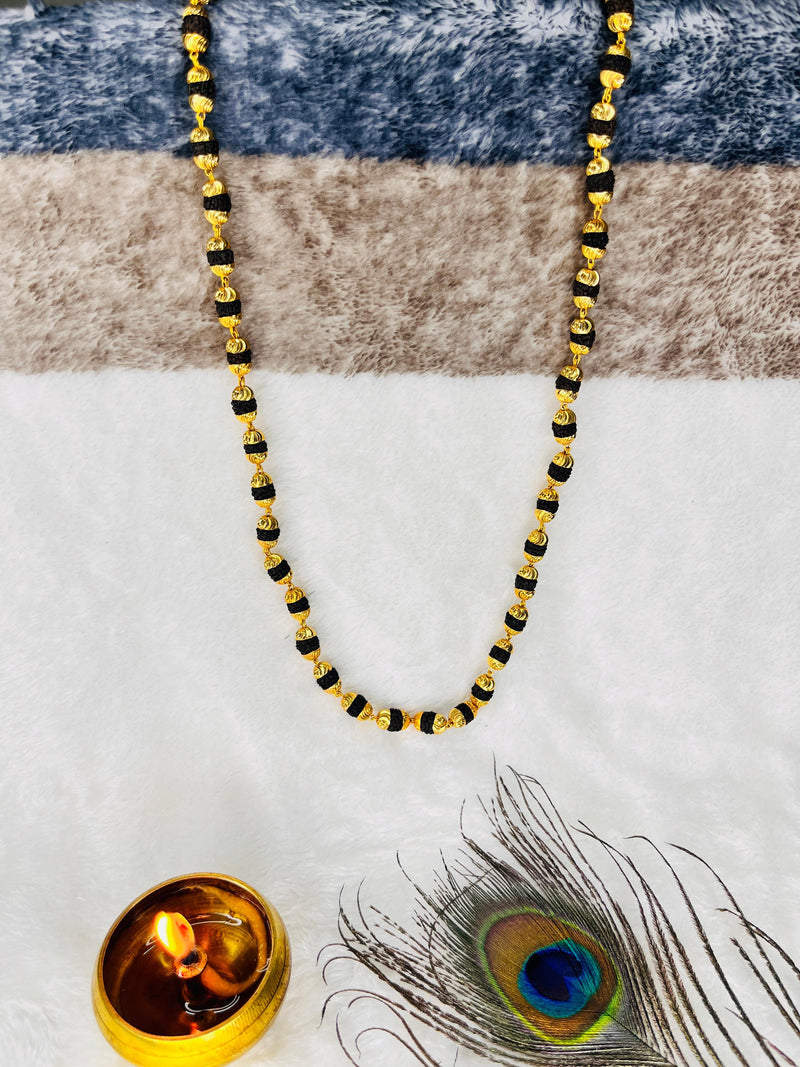 Classic Rudraksha Mala + Designer Bracelet (5 mukhi) Combo