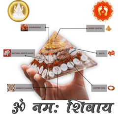 Dhan Laxmi Pyramid (For Wealth, Financial Stability and Prosperity) + Modern 5 Mukhi Rudraksha Bracelet + 𝐅𝐫𝐞𝐞 🎁 Laxmi Ganesha Silver Plated Coin