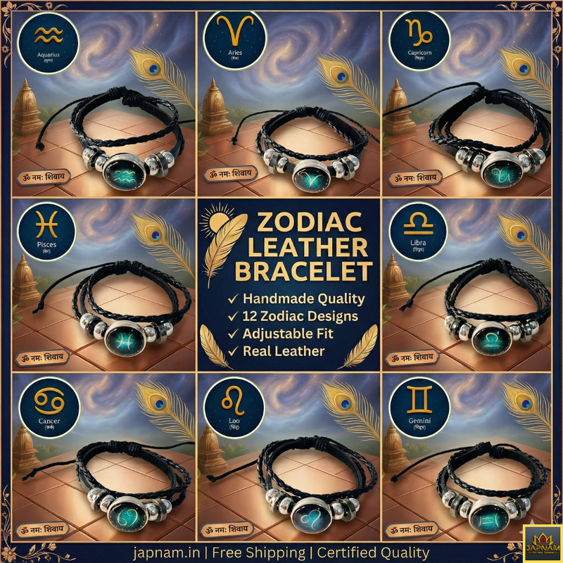 🪐Zodiac Leather Bracelet – Personalised Style & Celestial Energy🌌
