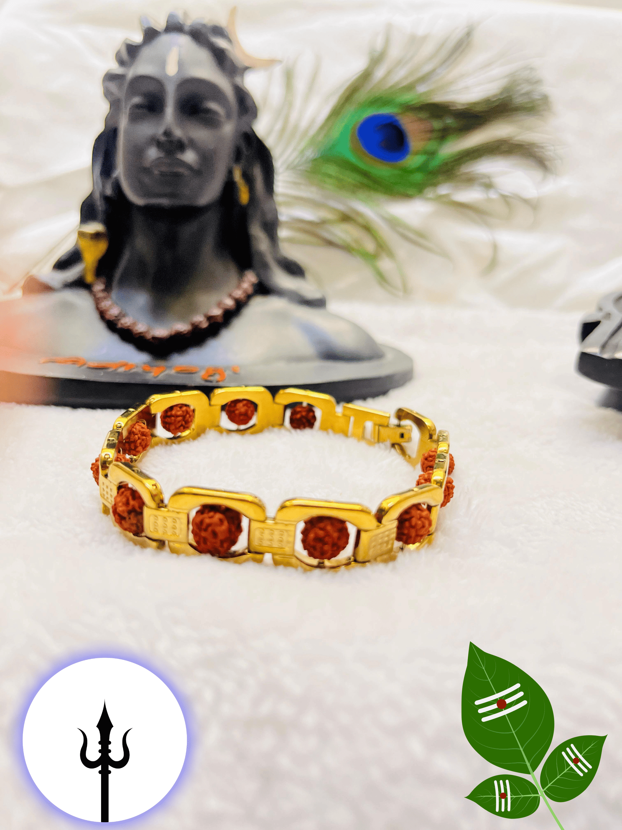 Gold Plated Essential 5 Mukhi Rudraksha Bracelet + Mysterious🎁Gift