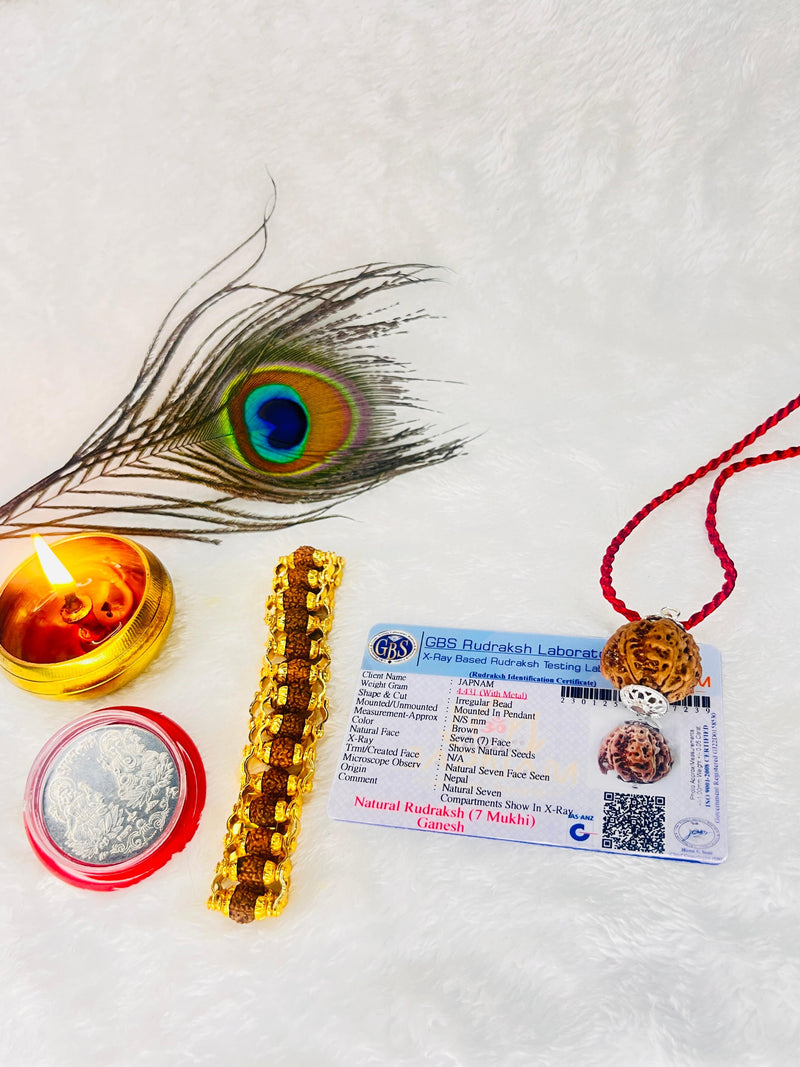 Ganesha Rudraksha (Lab certified - Nepali origin) | FREE Modern Rudraksha Bracelet + Mysterious 🎁 Gift!
