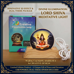 🕉️ 3D Lord Shiva Creative LED Lamp with Wooden Base