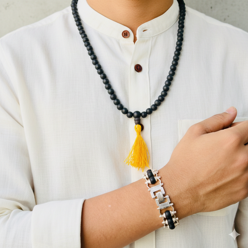 🌿 Authentic Karungali 108+1 Bead Mala + Bracelet combo (Lab certified) - Free Gift 🎁