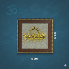 🐎 7 Horses on Raw Pyrite Frame + Gift [Om Trishool 🔱 Rudraksha Keyring – [Energized]