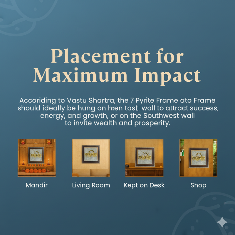 🐎 7 Horses on Raw Pyrite Frame + Gift [Om Trishool 🔱 Rudraksha Keyring – [Energized]