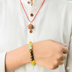 7 Mukhi Laxmi Rudraksha & Money Magnet Bracelet - Lab certified + 🎁 Free Silver-Plated Laxmi Coin