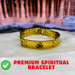 Gold Plated Grid Om Bracelet + Mysterious🎁Gift