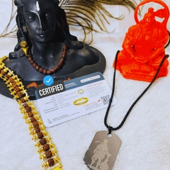 Hanuman Chalisa Micro-carved Pendant With Chain + Free (Modern 5 Mukhi Rudraksha Bracelet) +  Mysterious🎁Gift