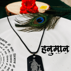 Hanuman Chalisa Micro-carved Pendant With Chain + Free (Modern 5 Mukhi Rudraksha Bracelet) +  Mysterious🎁Gift