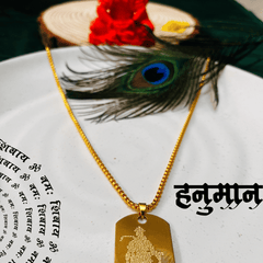 Hanuman Chalisa Micro-carved Pendant With Chain + Free (Modern 5 Mukhi Rudraksha Bracelet) +  Mysterious🎁Gift
