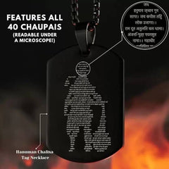 Hanuman Chalisa Micro-carved Pendant With Chain + Free (Modern 5 Mukhi Rudraksha Bracelet) +  Mysterious🎁Gift
